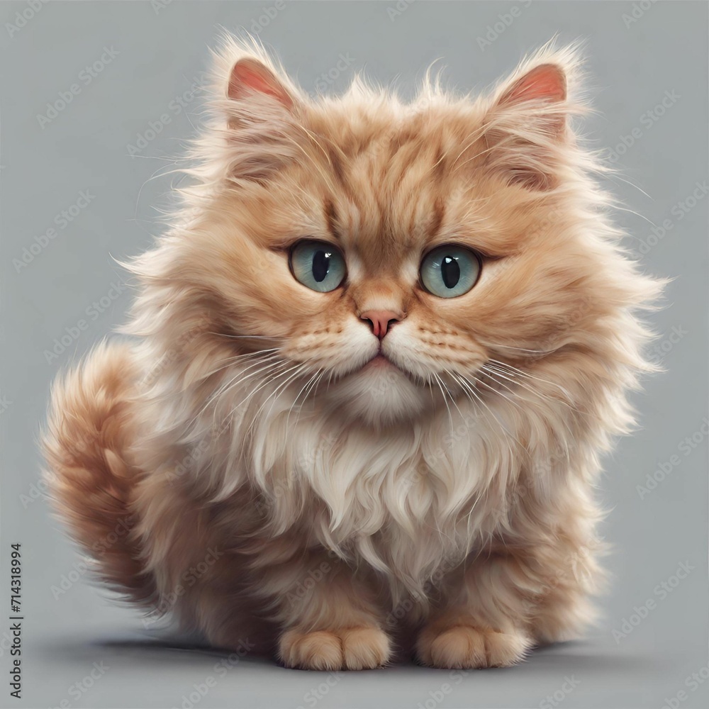 Orange Persian Kitten with Blue Eyes 