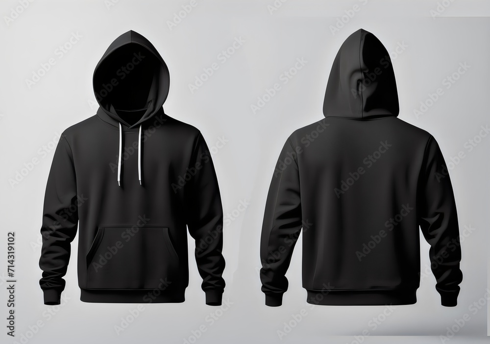 Black hoodie mock up. Male blank hoodie mock up for advertisement Stock ...