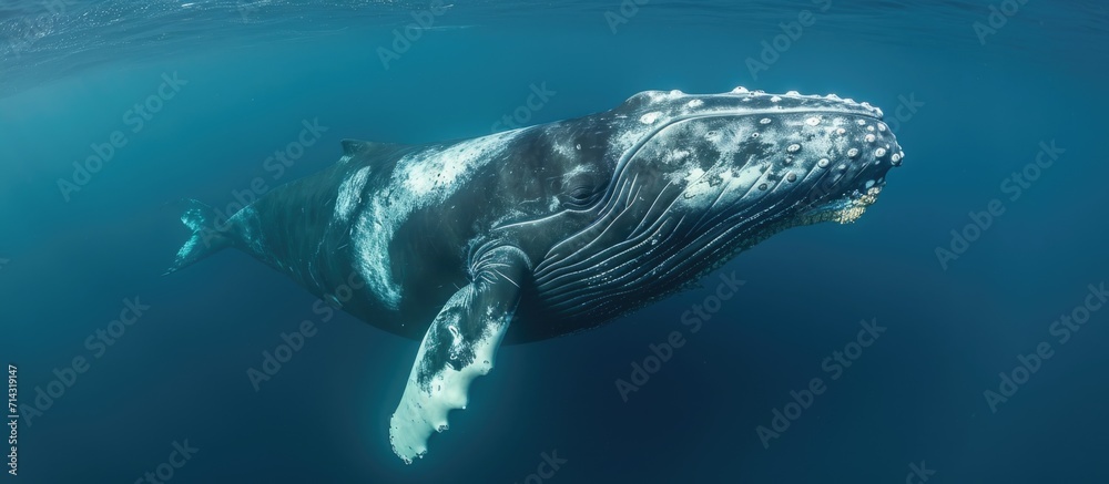 Obraz premium Brazil's South Atlantic Ocean is home to the Eubalaena australis, a large saltwater marine animal known as the right whale.