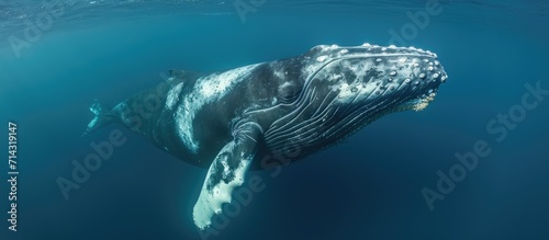 Brazil's South Atlantic Ocean is home to the Eubalaena australis, a large saltwater marine animal known as the right whale. photo