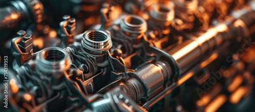 Macro view of diesel engine