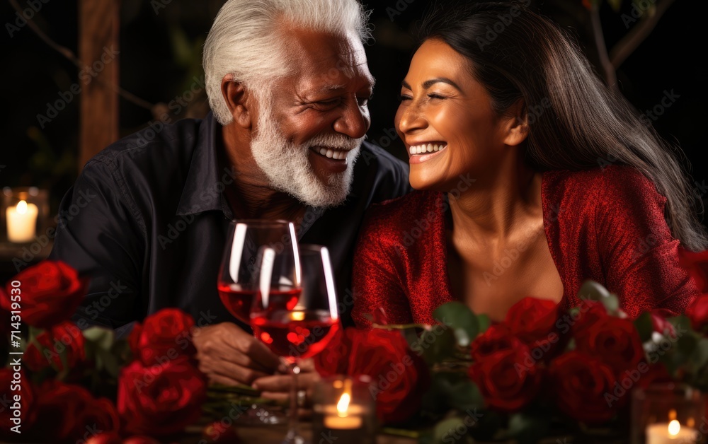 Happy elderly couple enjoying life and celebrating Valentine's Day Happy elderly couple enjoying life and celebrating Valentine's Day