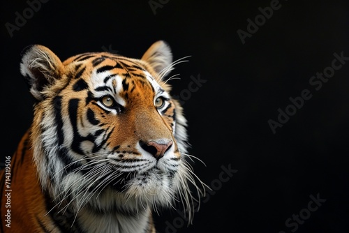 Tiger with a black background © Alizeh