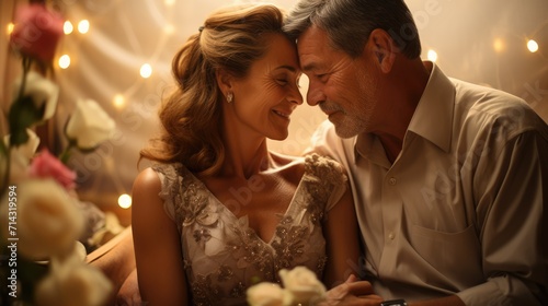 Happy older couple enjoys life and celebrates Valentine's Day