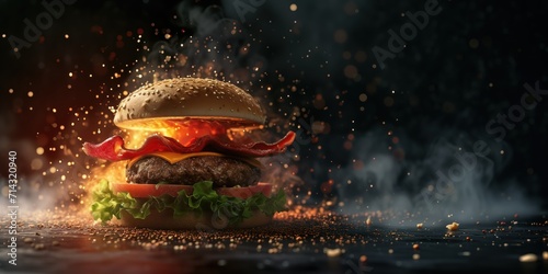 Hamburger explosion, action, 