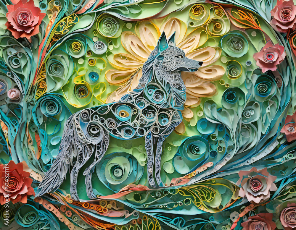un loup selon l'art du paperolle un loup selon l'art du paperolle