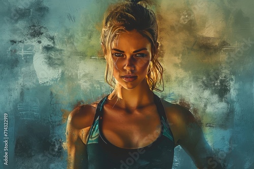 Painting of Woman in Sports Bra Top