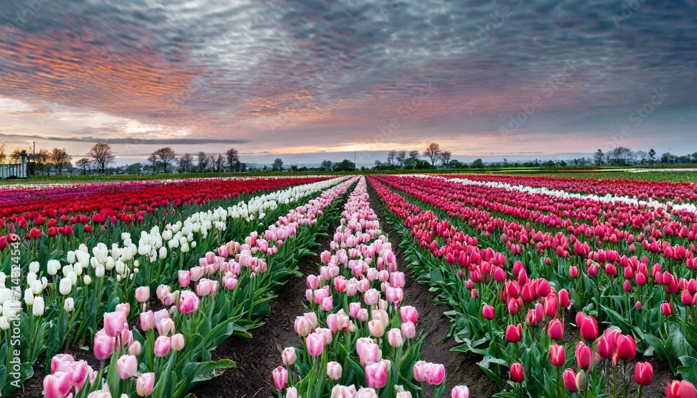 field of stunning tulips