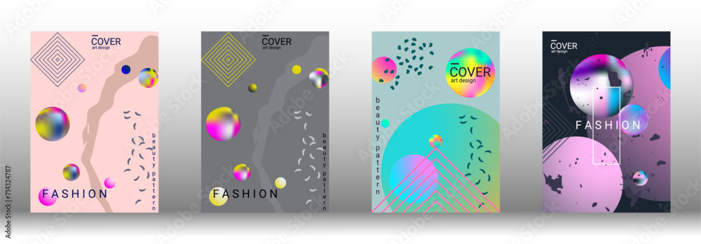 Fototapeta premium Future futuristic template with abstract forms for banner design, poster, booklet, report, journal.