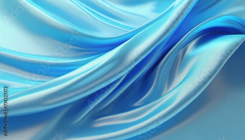 3d render beautiful folds of light blue silk in full screen like a beautiful clean fabric background simple soft background with smooth folds like waves on a liquid surface © Paris