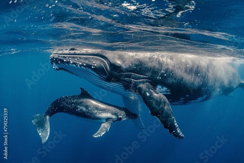 Whale Kiss - Mother & Calf - Tonga © Alizeh