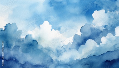 watercolor blue sky background watercolor background with clouds