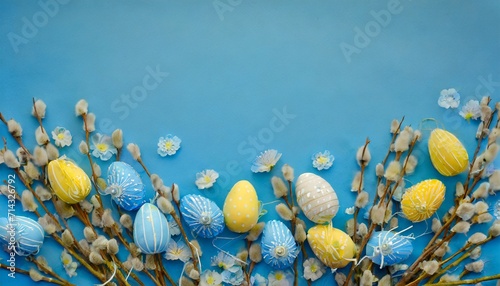 background for spring and eastertime in blue photo