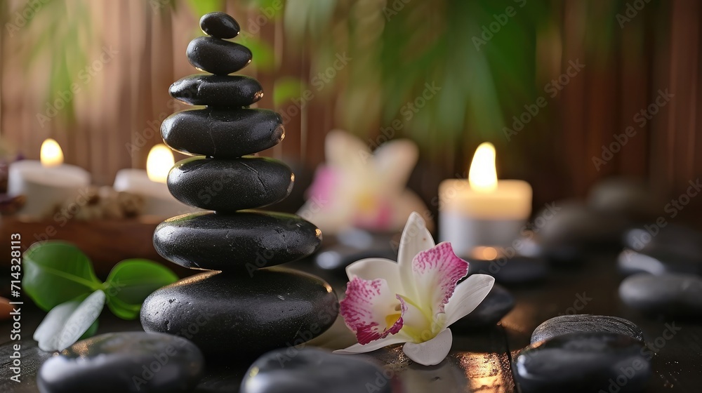 Spa composition with aroma oil on grey table Spa composition with aroma oil on grey table