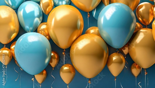set of colorful balloons with empty space for text realistic background for birthday anniversary wedding holiday congratulation banners festive template for social media 3d render illustration photo