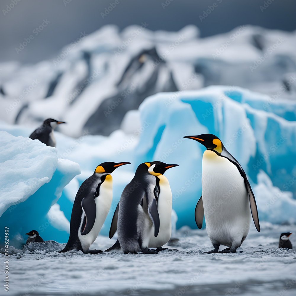 Obraz premium King penguins in Fortuna Bay, South Georgia, Antarctica