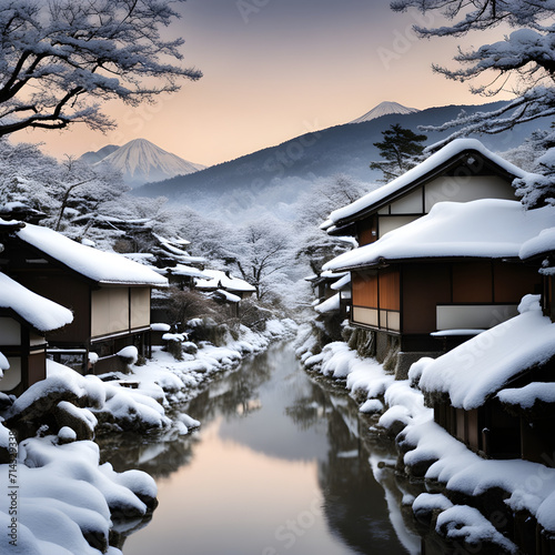 winter in japan vilage photo