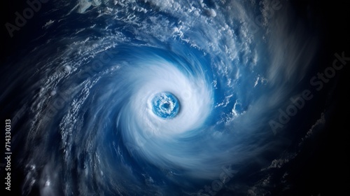 Cyclonic Rotation: A Glimpse into the Eye of the Storm AI Generated photo