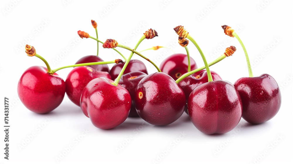 Cherry isolated on white background. Ai Generative