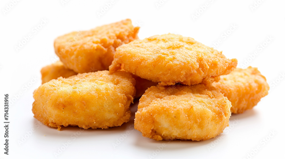Chicken nuggets isolated on white background. Ai Generative Chicken nuggets isolated on white background. Ai Generative