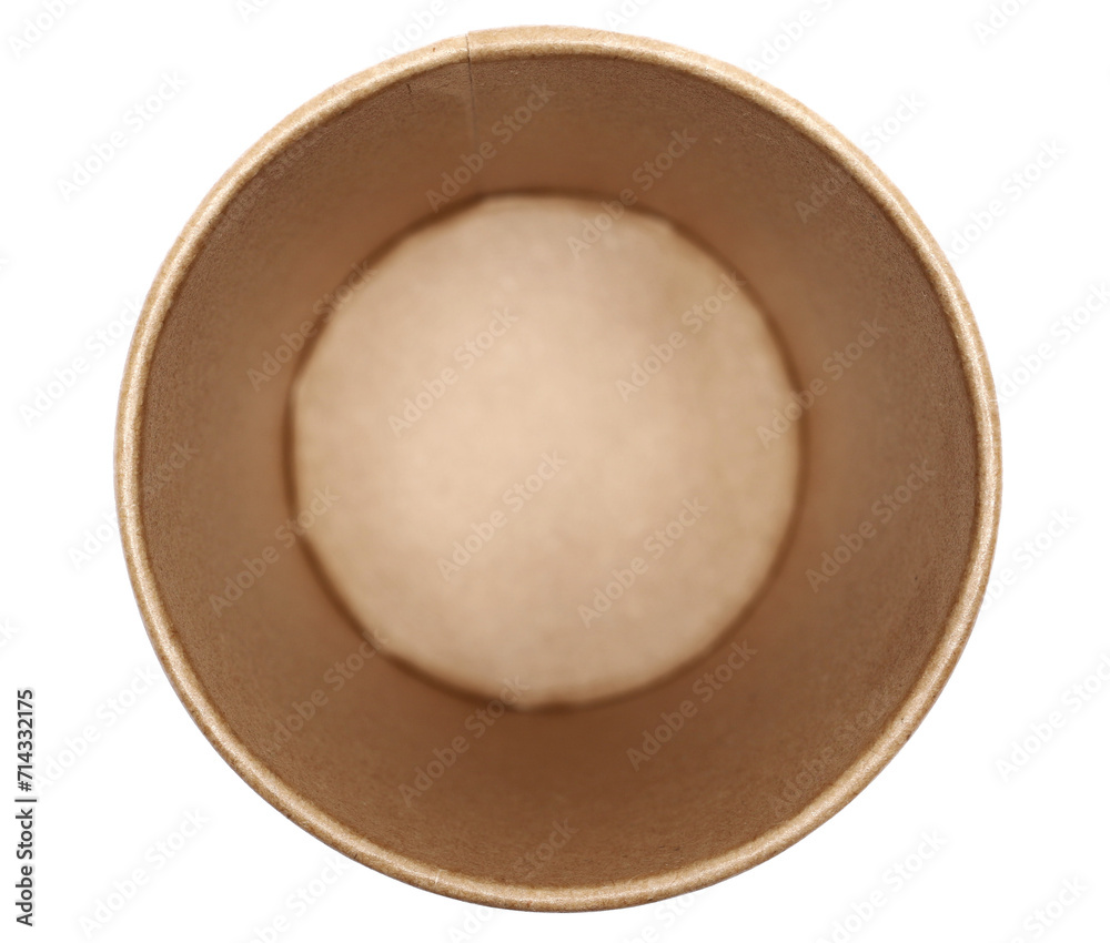 Empty brown paper cup isolated, eco friend, clipping path Empty brown paper cup isolated, eco friend, clipping path
