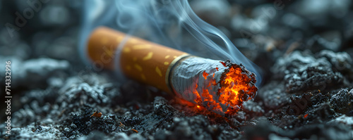 A cigarette in a smoker's lungs causes health deterioration and death