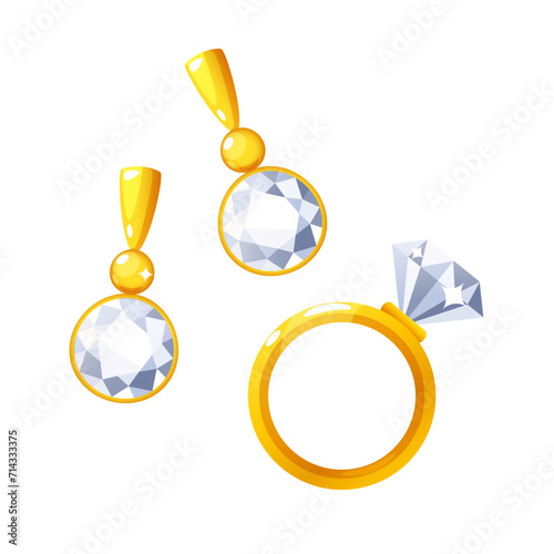 Beautiful jewelry accessories icons
