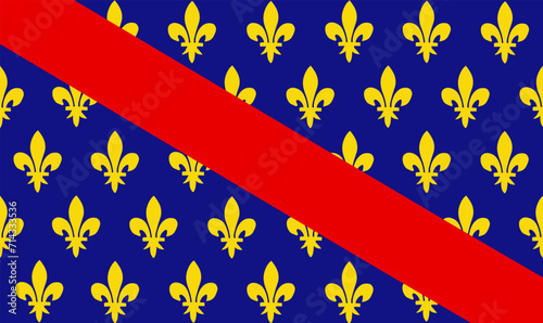 France historical province Bourbonnais flag vector illustration isolated. photo