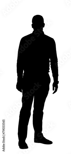 Wallpaper Mural Attractive man fashion model standing silhouette vector illustration isolated on white background. Urban handsome boy posing. Good looking male classic casual styling. Classy charming gentleman shape. Torontodigital.ca
