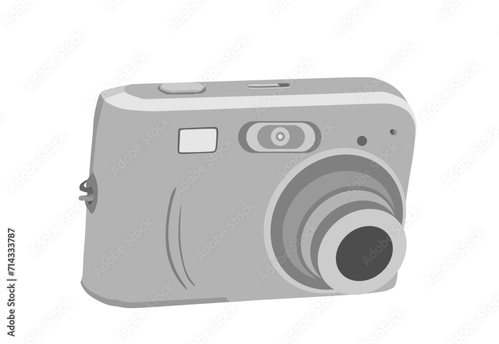 Video digital camera vector illustration isolated on white background. Technology electric gadget for image and video footage. Instant photography maker. Video digital camera vector illustration isolated on white background. Technology electric gadget for image and video footage. Instant photography maker.