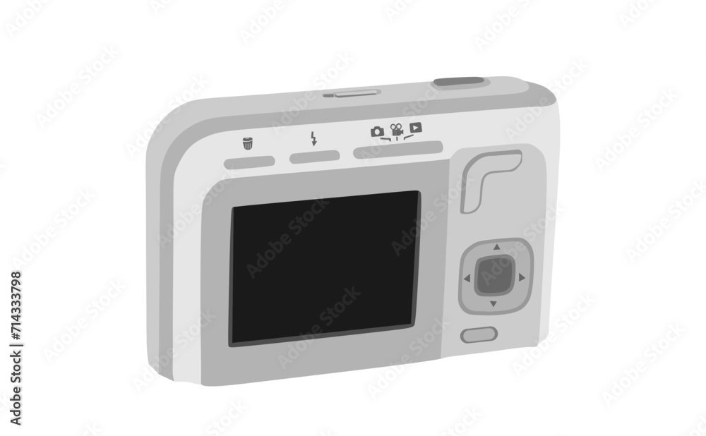 Video digital camera vector illustration isolated on white background. Technology electric gadget for image and video footage. Instant photography maker. Video digital camera vector illustration isolated on white background. Technology electric gadget for image and video footage. Instant photography maker.