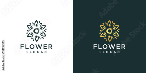 Luxury flower logo design concept, flower logo template photo