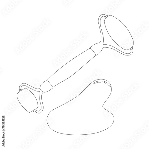 Hand Drawn Jade facial massager