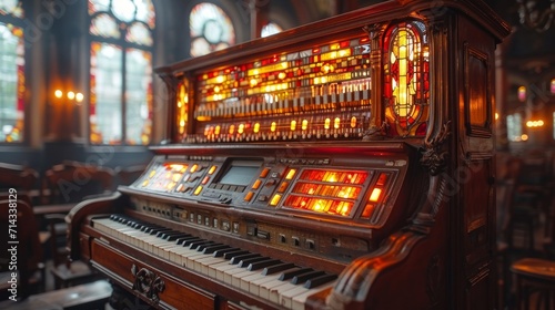 Wallpaper Mural classic jukebox stands as the centerpiece in the nostalgic ambiance of a retro-style diner Torontodigital.ca