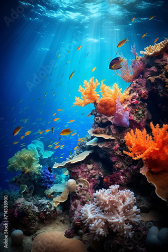 spectacular metaphysical oceanic scenery colorful underwater