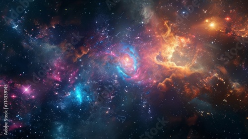 Colorful Space Filled With Stars, A Captivating View of the Cosmos