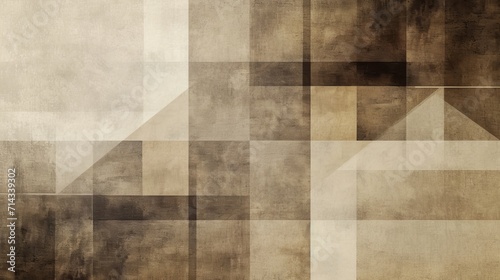 Wallpaper Mural Brown and White Abstract Painting With Squares and Rectangles Torontodigital.ca