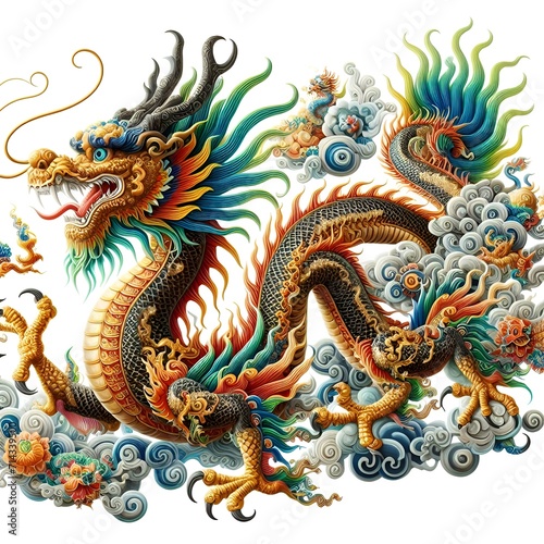 chinese style dragon statue © Artificial images