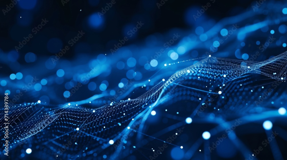 Blue Abstract Background With Lines and Dots Blue Abstract Background With Lines and Dots