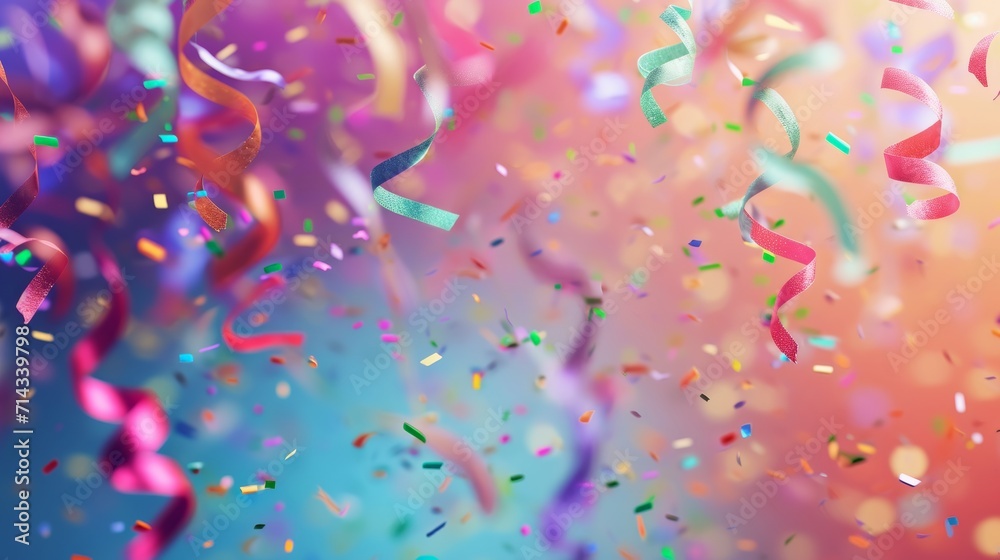 Colorful Streamers, A Vibrant Display of Confetti and Celebration Colorful Streamers, A Vibrant Display of Confetti and Celebration