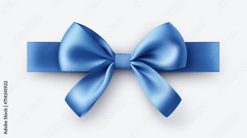 A sleek blue ribbon with an exquisite bow, displayed on a white background, showcasing the ribbon's elegant texture and the bow's precise detailing, blue ribbon bow A sleek blue ribbon with an exquisite bow, displayed on a white background, showcasing the ribbon's elegant texture and the bow's precise detailing, blue ribbon bow