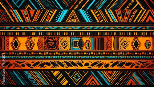 Best design African tribal pattern background colorful picture Ai generated art