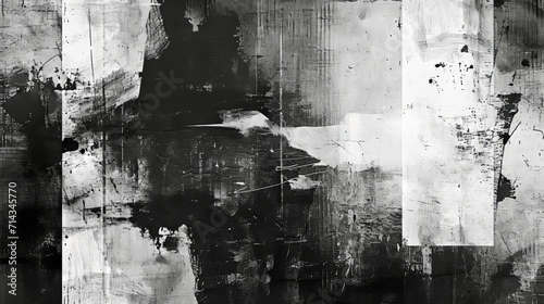 Black and White Abstract Painting of a Person, Contemporary Artwork With Unique Interpretation