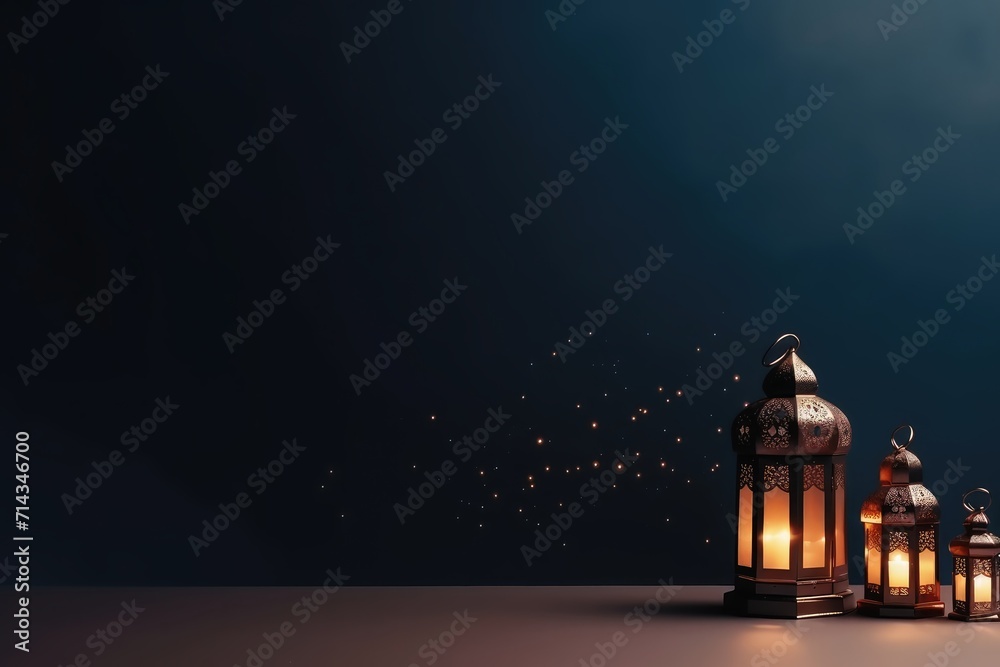 A beautiful ramadan background in golden colors.