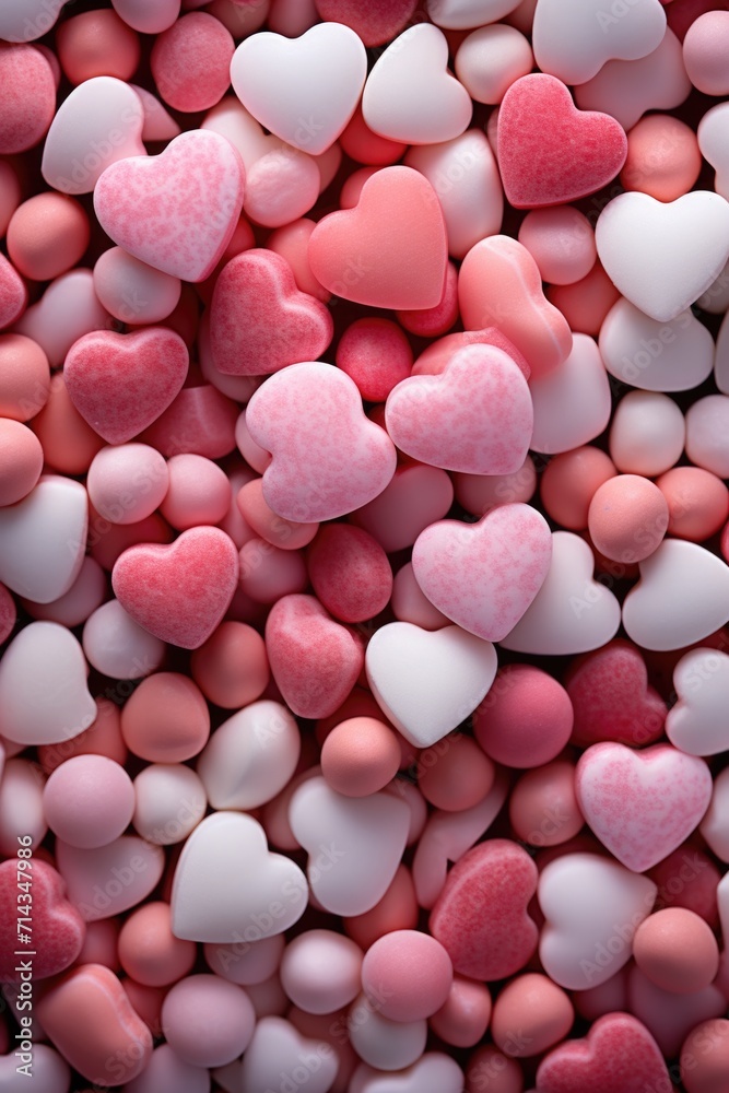Heart Candies Collage - Array of Colors and Textures, Valentine's Day Concept Heart Candies Collage - Array of Colors and Textures, Valentine's Day Concept