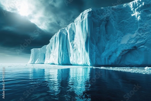 Global warming earth day concept showing melting icebergs. © Michael