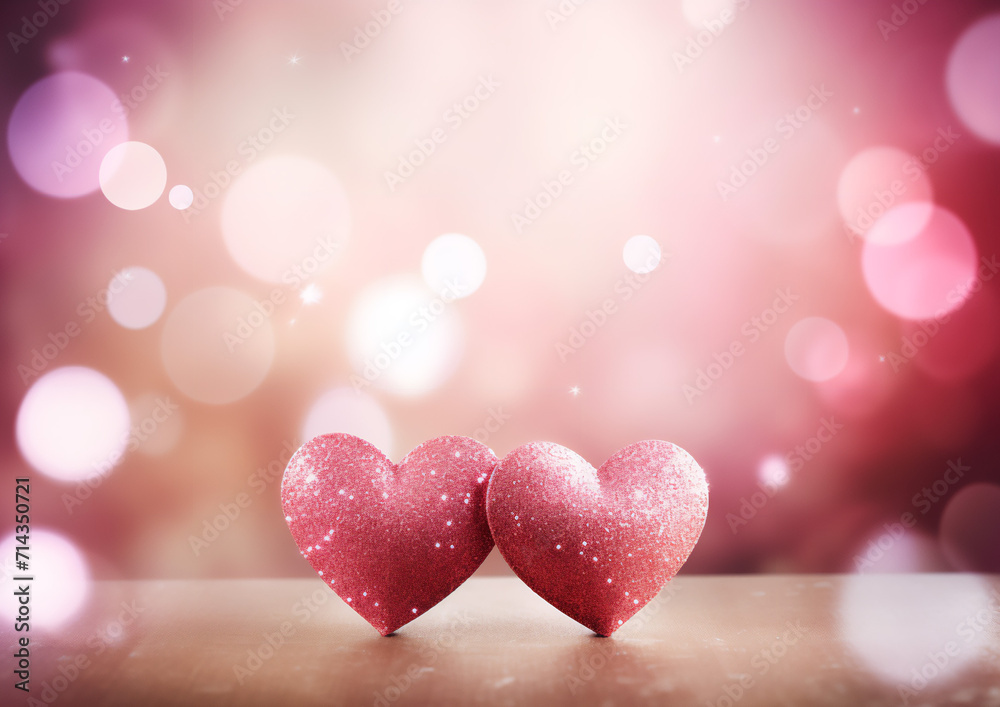 Two hearts valentine background