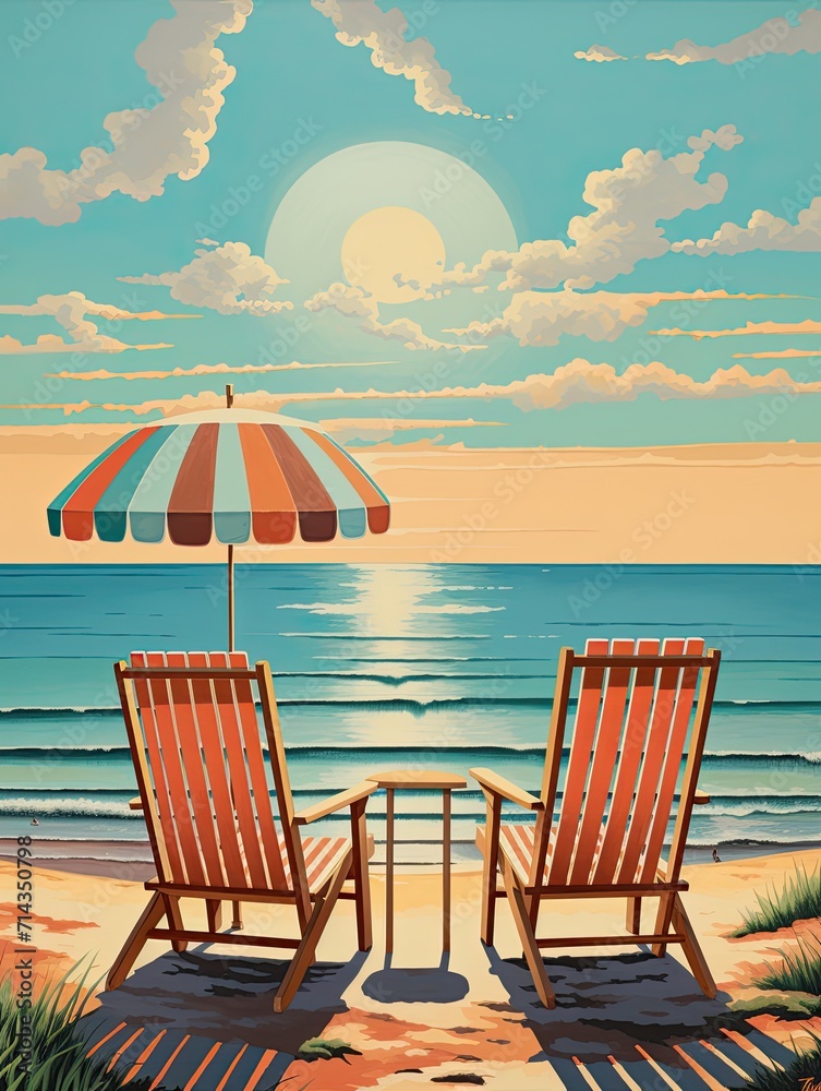 Retro Beachside Prints: Sun, Sea, and Memories - Vintage Wall Art