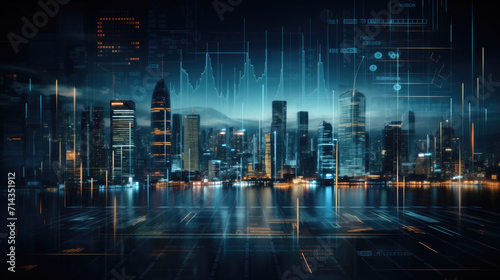 A high-tech photograph of a futuristic digital interface displaying real-time financial data, a scene that epitomizes the cutting edge of data visualization and financial technology