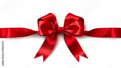 Red ribbon on white background